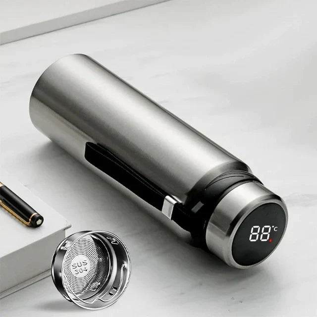 1000Ml Insulated Stainless Steel Bottle with Digital Temperature Display — Double-Wall Vacuum Insulation