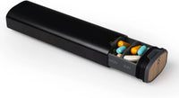 7-Day Pill Box - Sleek Aluminum & Wood Pill Organizer for Vitamins & Medicine