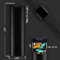 7-Day Pill Box - Sleek Aluminum & Wood Pill Organizer for Vitamins & Medicine