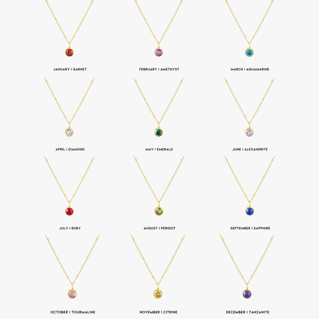 Personalized Birthstone Pendant Necklace