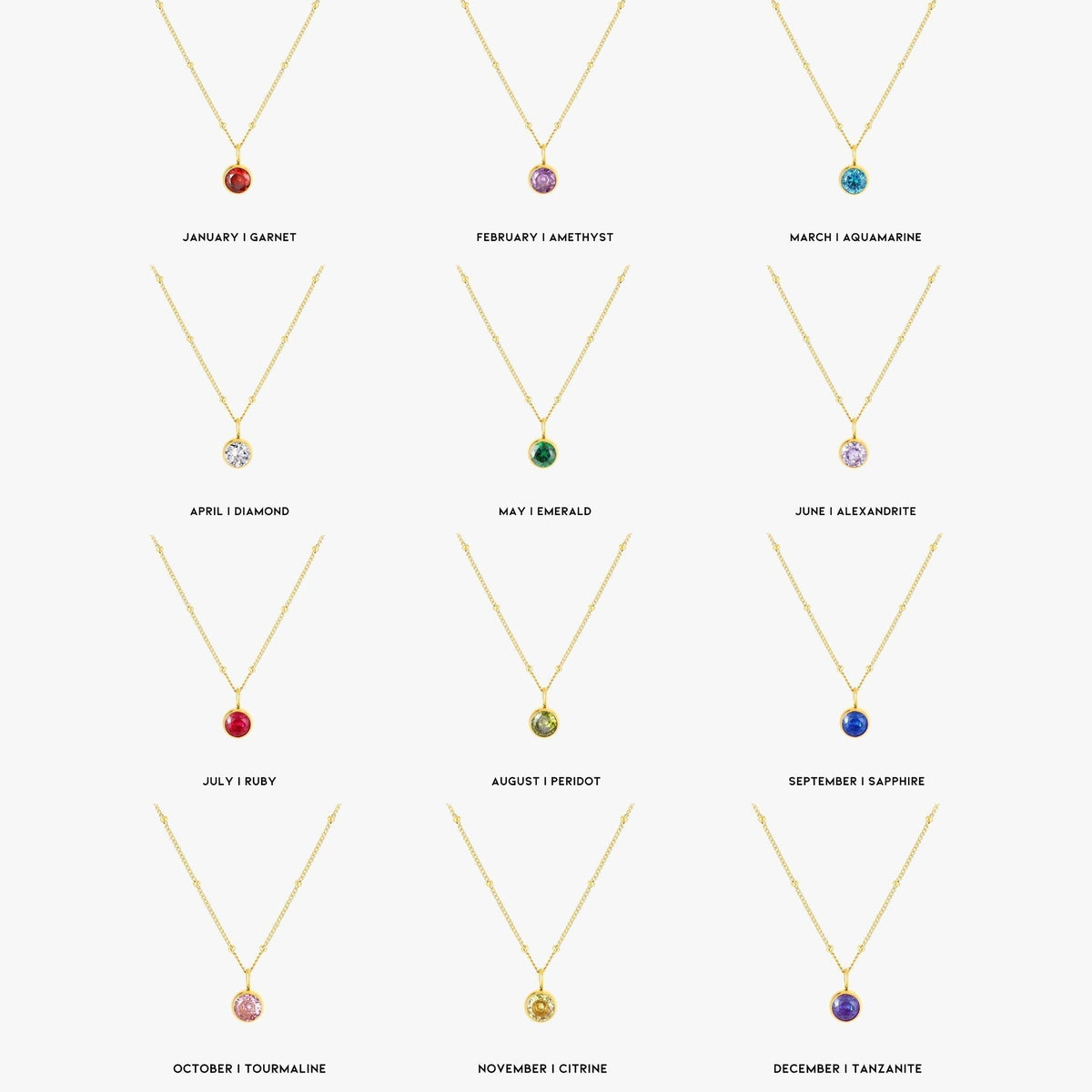 Personalized Birthstone Pendant Necklace