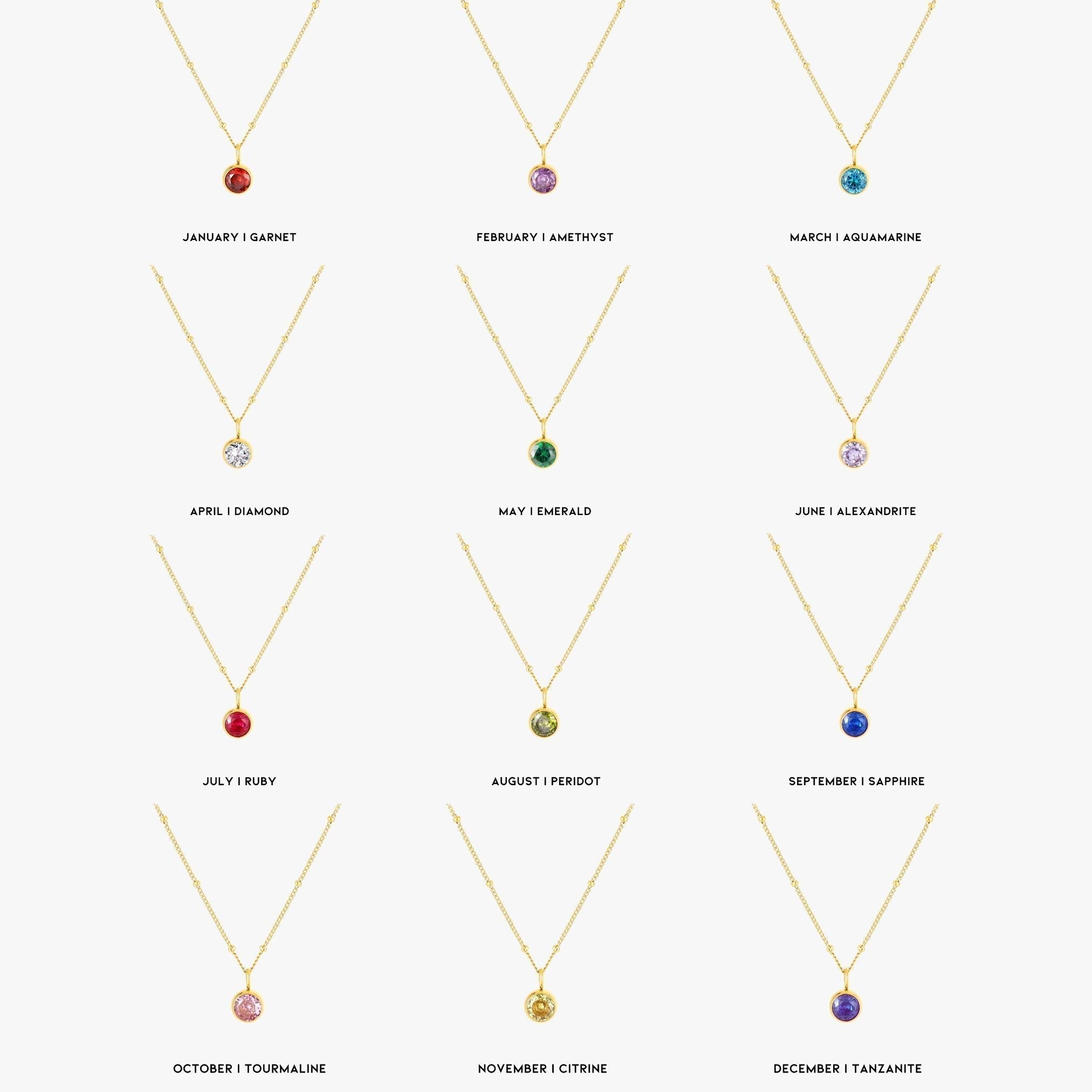 Personalized Birthstone Pendant Necklace