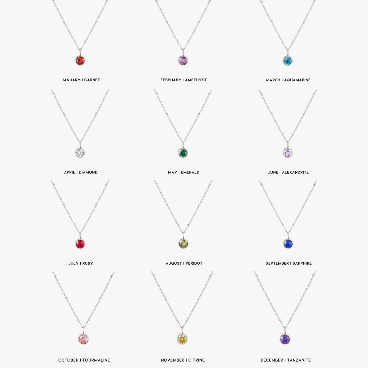 Aurora Birthstone Necklace - A Enchanting Connection