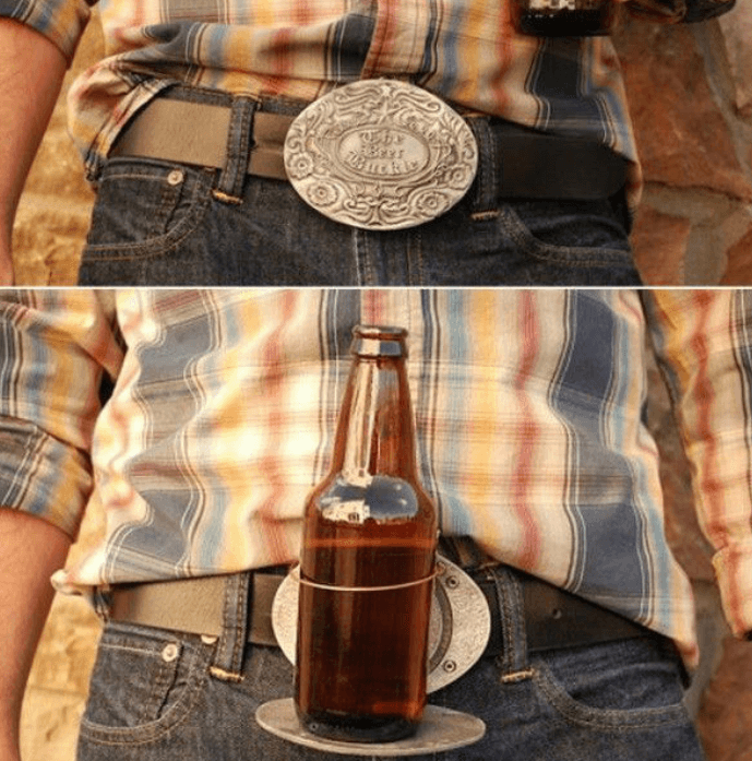 Belt Buckle Beer Holder