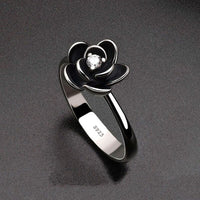 BLACK DAHLIA FLOWER RING