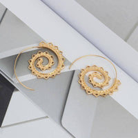 Swirling Sun Ethnic Hoop Earrings