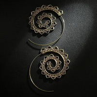 Swirling Sun Ethnic Hoop Earrings