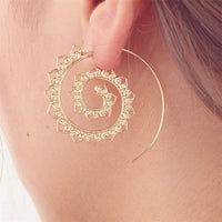Swirling Sun Ethnic Hoop Earrings