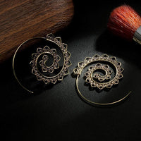 Swirling Sun Ethnic Hoop Earrings