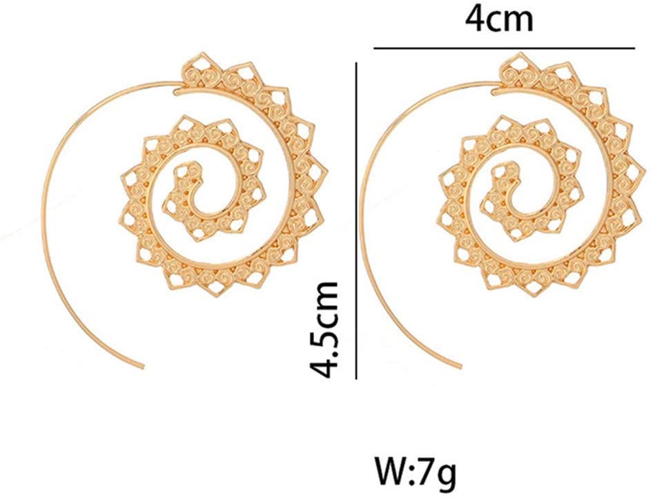 Swirling Sun Ethnic Hoop Earrings