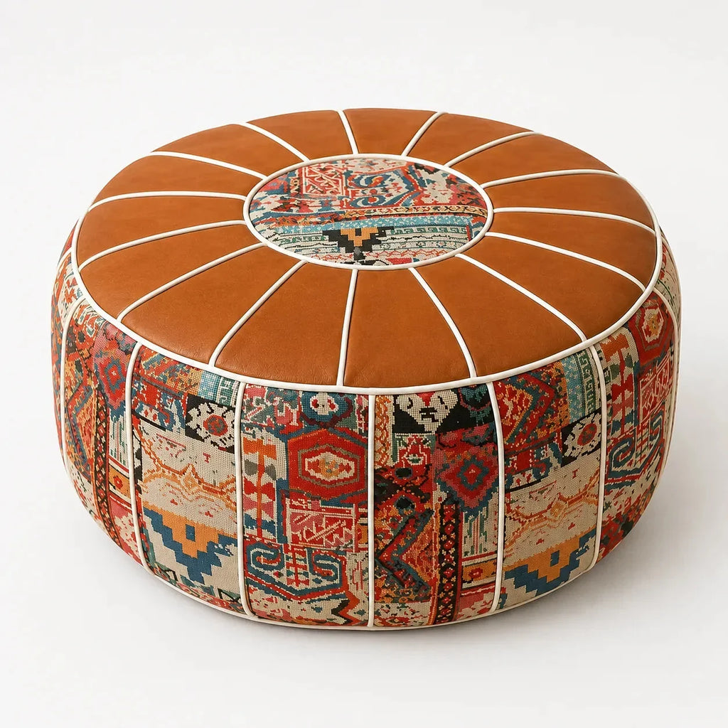 Bohemian Storage Ottoman Pouf with Hidden Compartment