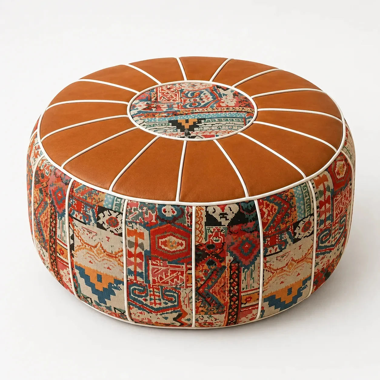 Bohemian Storage Ottoman Pouf with Hidden Compartment