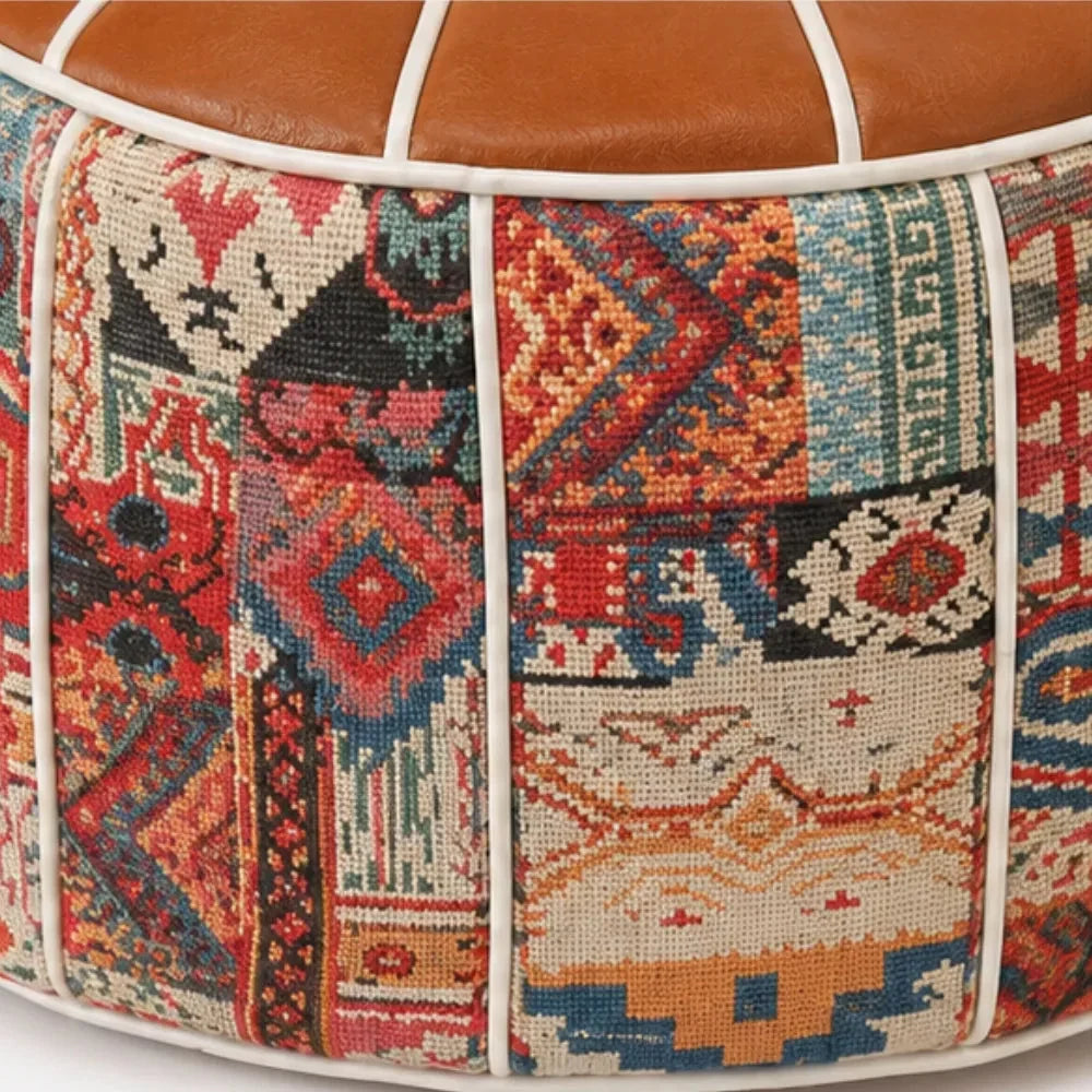 Bohemian Storage Ottoman Pouf with Hidden Compartment
