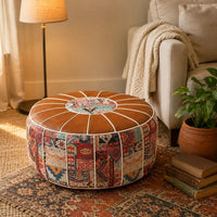 Bohemian Storage Ottoman Pouf with Hidden Compartment