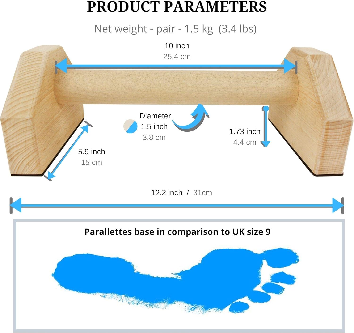 Calisthenics PowerBars Wooden Push-Up Stands