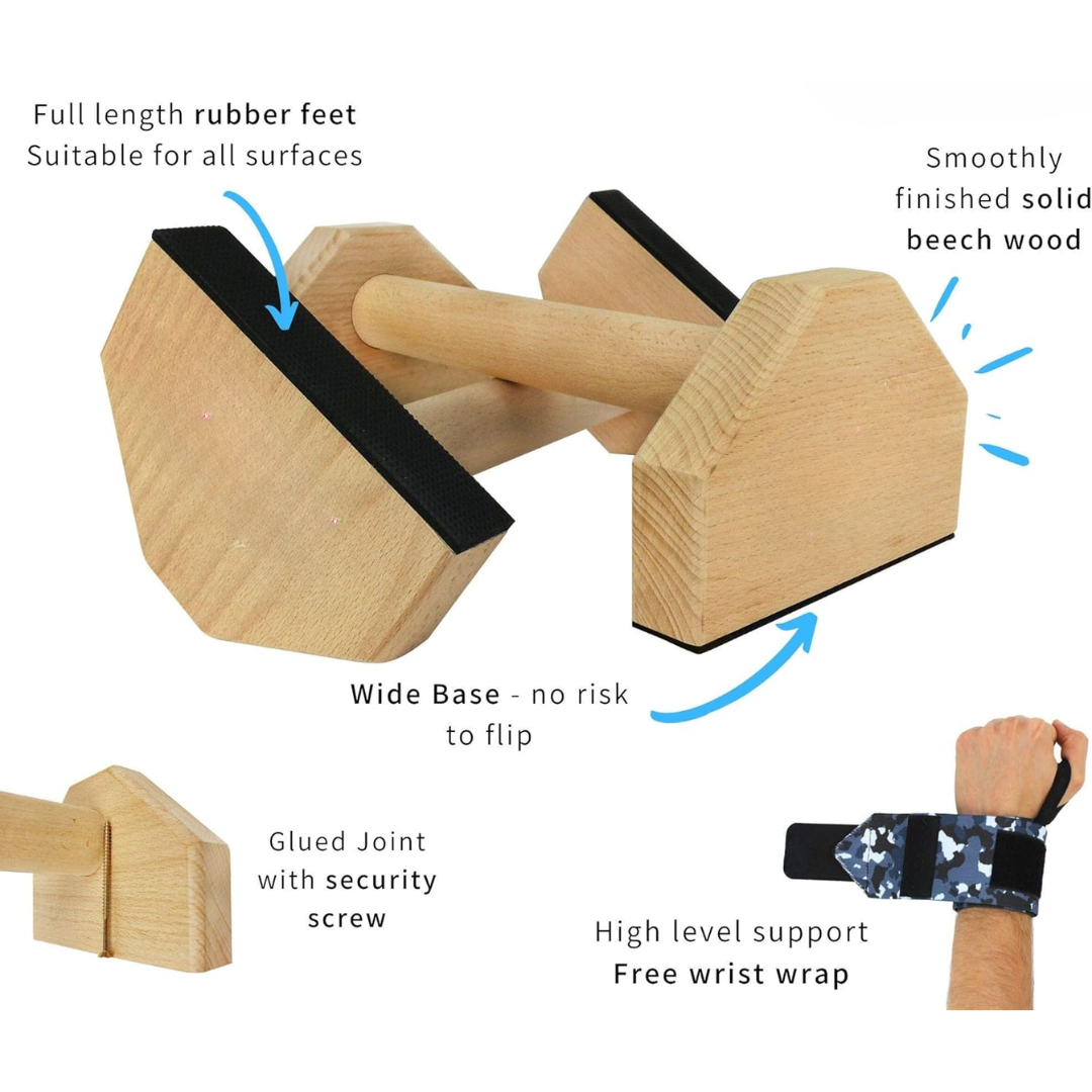 Calisthenics PowerBars Wooden Push-Up Stands