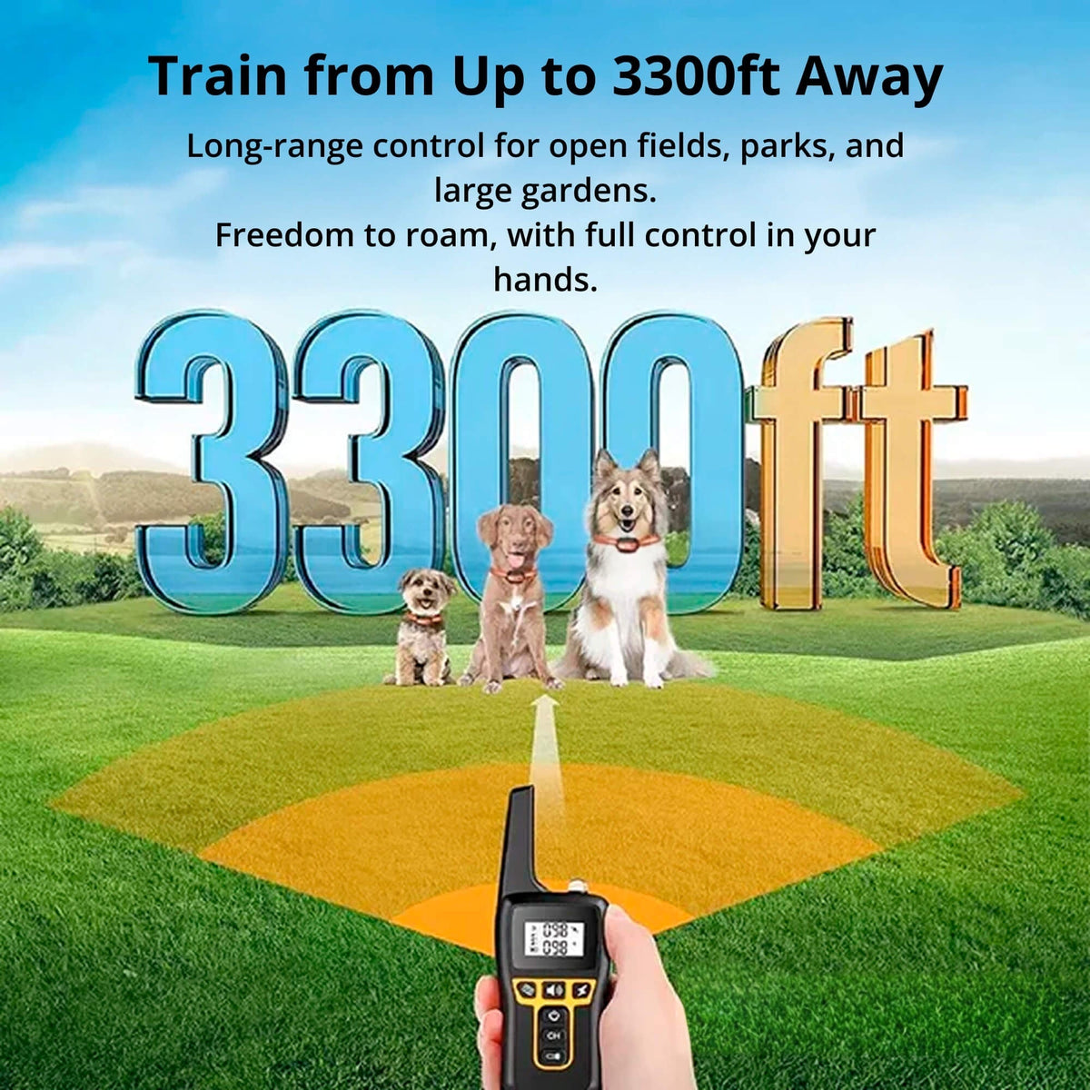 Sisica | 1000m Waterproof Dog Training Collar | Rechargeable, Remote Control & Adjustable for Small, Medium, and Large Dogs