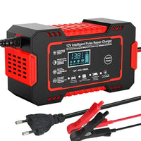Charly | 12V 6A Smart Car Battery Charger | Pulse Repair, LCD Display & Fast Charging for AGM, Gel & Lead Acid Batteries