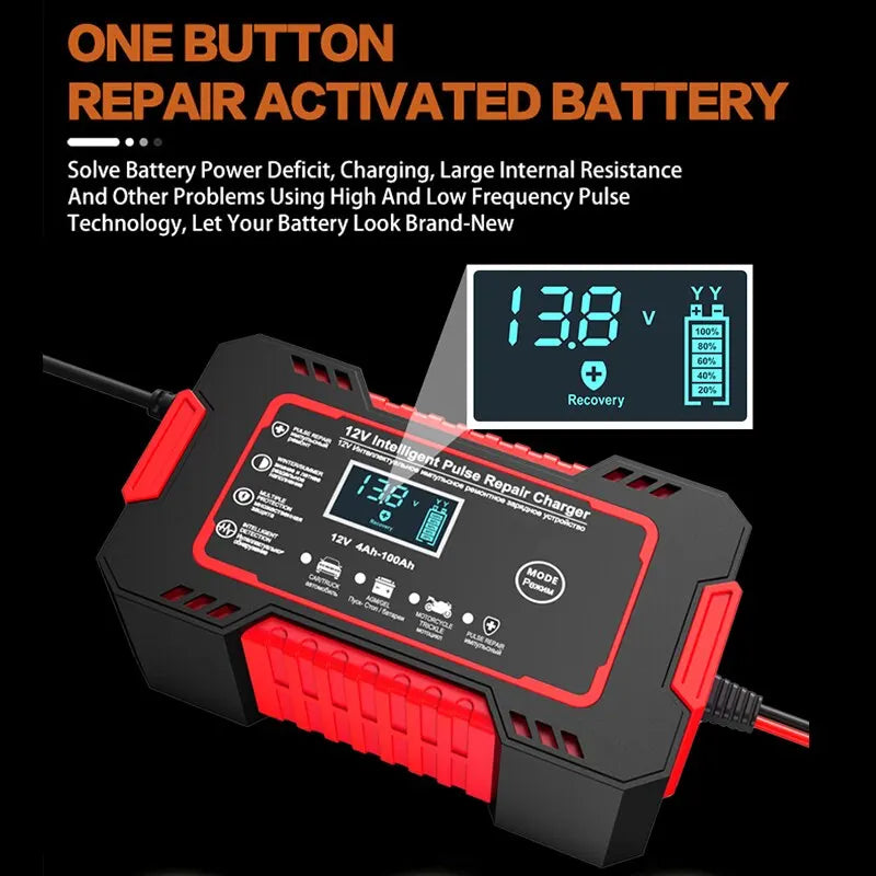 Sisica 12V 6A Smart Battery Maintainer | Pulse Repair, LCD