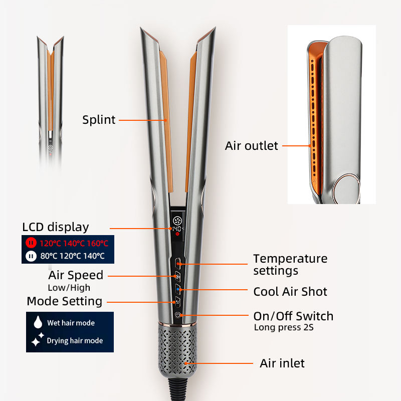 Sisica | 2-in-1 Hair Dryer & Straightener for Effortless Styling