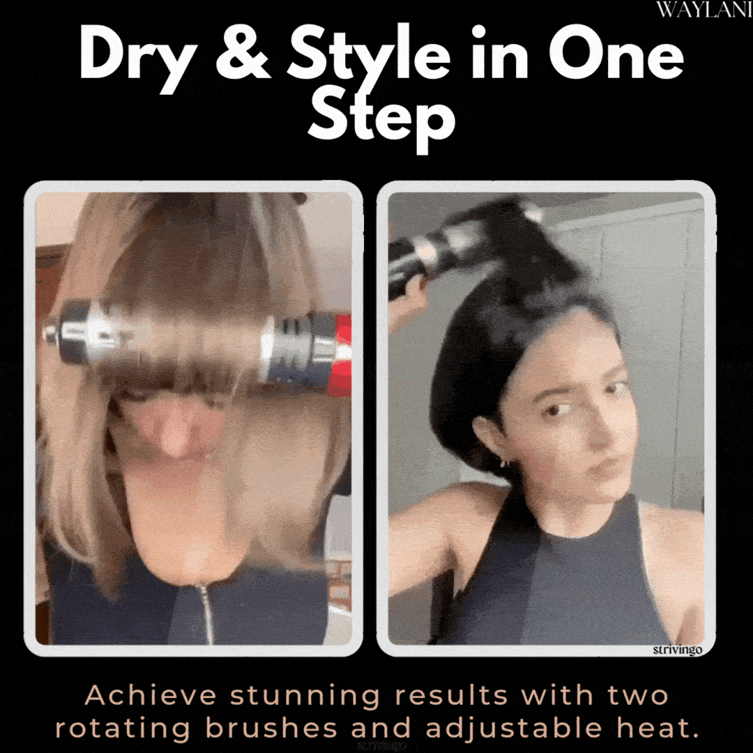 Sisica | 3-in-1 Rotating Hair Dryer & Styler with Temp Control