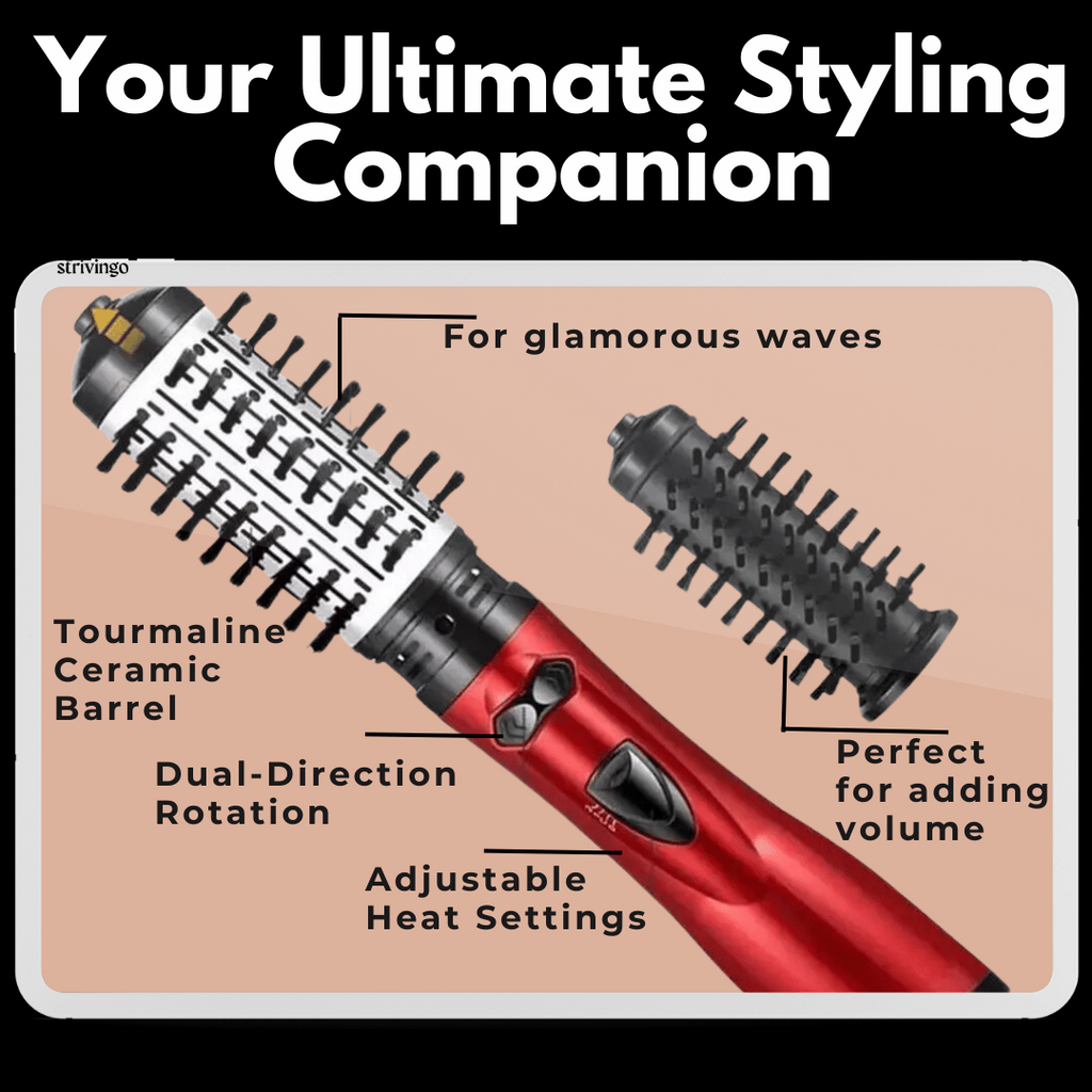 Sisica | 3-in-1 Rotating Hair Dryer & Styler with Temp Control