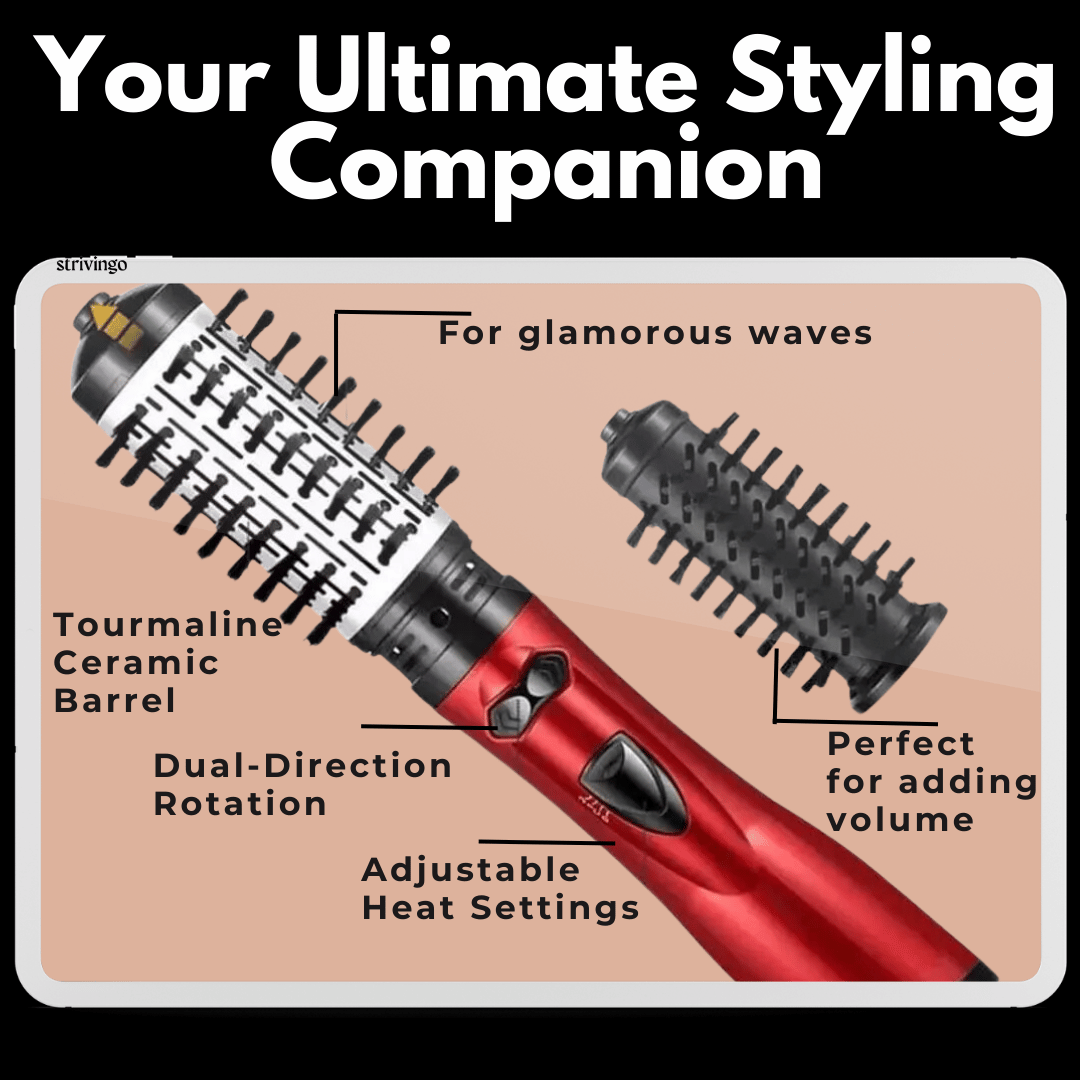 Sisica | 3-in-1 Rotating Hair Dryer & Styler with Temp Control