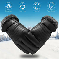 Charly | -30℃ Waterproof, Warm Leather Ski Gloves for Winter | Touchscreen Compatible