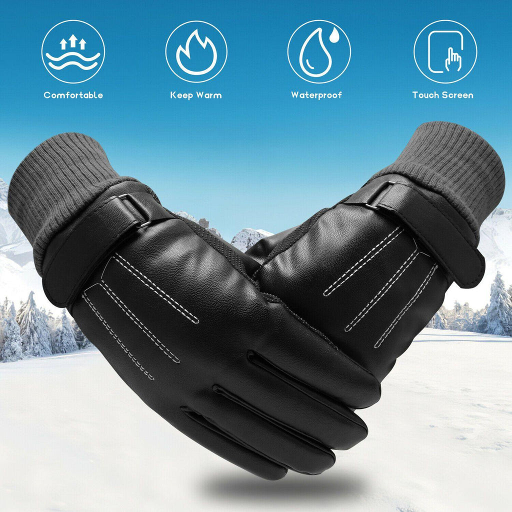 Charly | -30℃ Waterproof, Warm Leather Ski Gloves for Winter | Touchscreen Compatible
