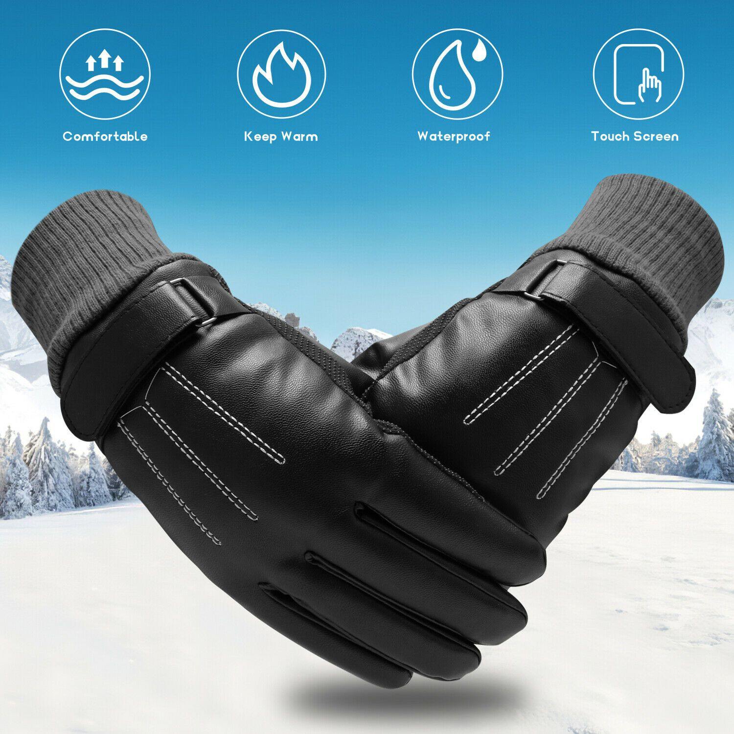 Charly | -30℃ Waterproof, Warm Leather Ski Gloves for Winter | Touchscreen Compatible