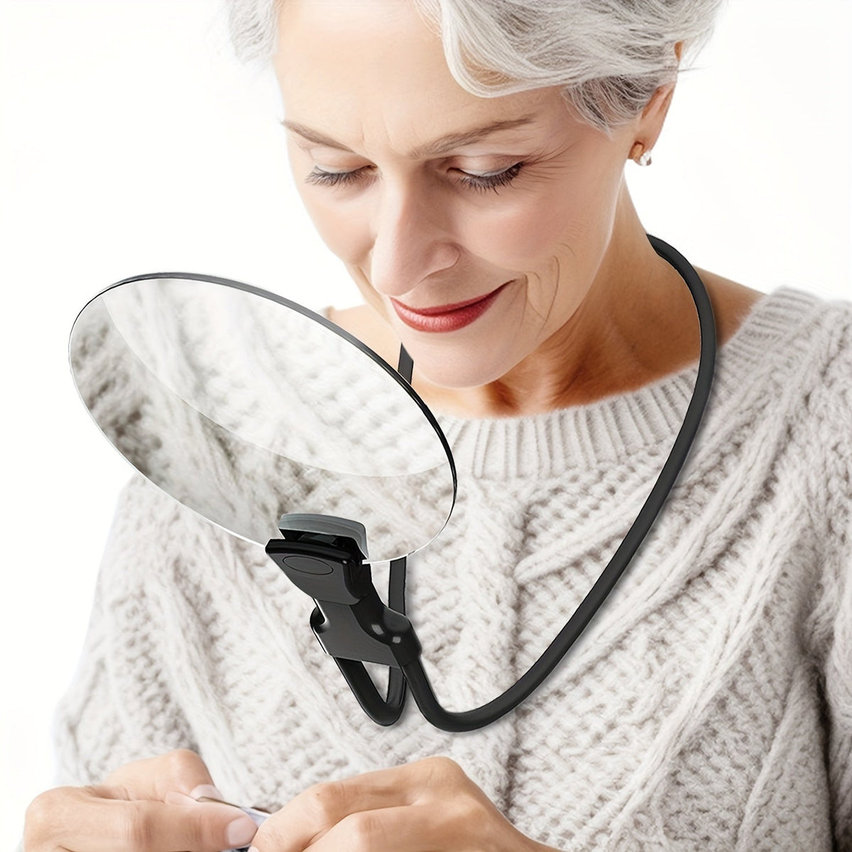 Charly | 5X Magnifying Glass Pro – Hands-free Adjustable Neck Magnifier for the Elderly and Visually Impaired – Perfect for Reading, Sewing, Crafting, and Inspection