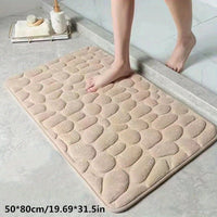 Charly | Absorbent Bath Mat Stone Patterned Bath Rug