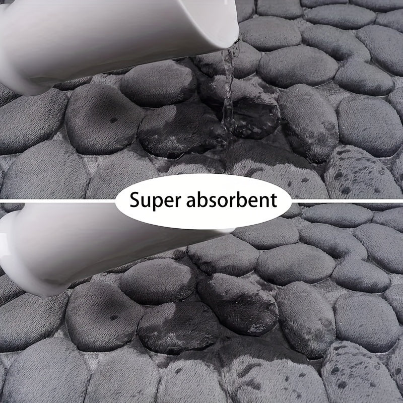Sisica | Absorbent Bath Mat Stone Patterned Bath Rug