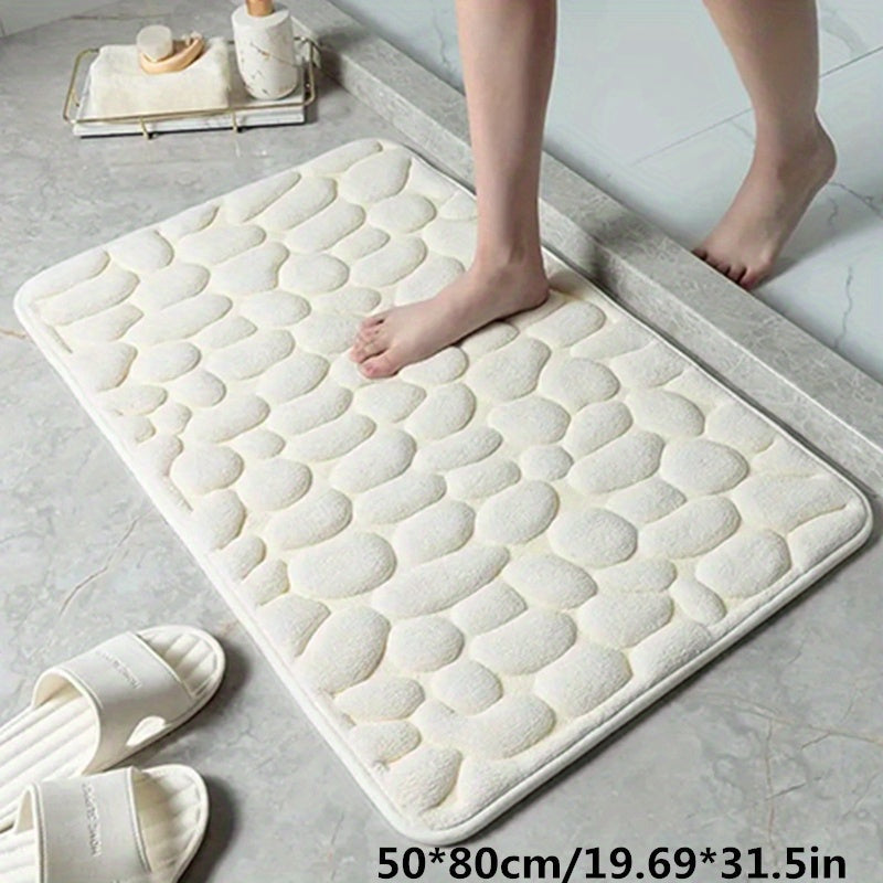 Charly | Absorbent Bath Mat Stone Patterned Bath Rug