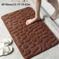 Charly | Absorbent Bath Mat Stone Patterned Bath Rug
