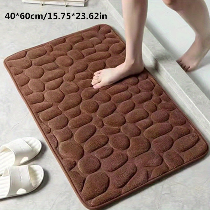 Charly | Absorbent Bath Mat Stone Patterned Bath Rug