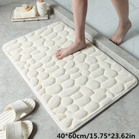 Charly | Absorbent Bath Mat Stone Patterned Bath Rug
