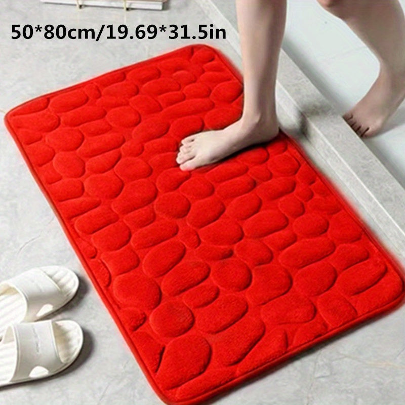 Charly | Absorbent Bath Mat Stone Patterned Bath Rug
