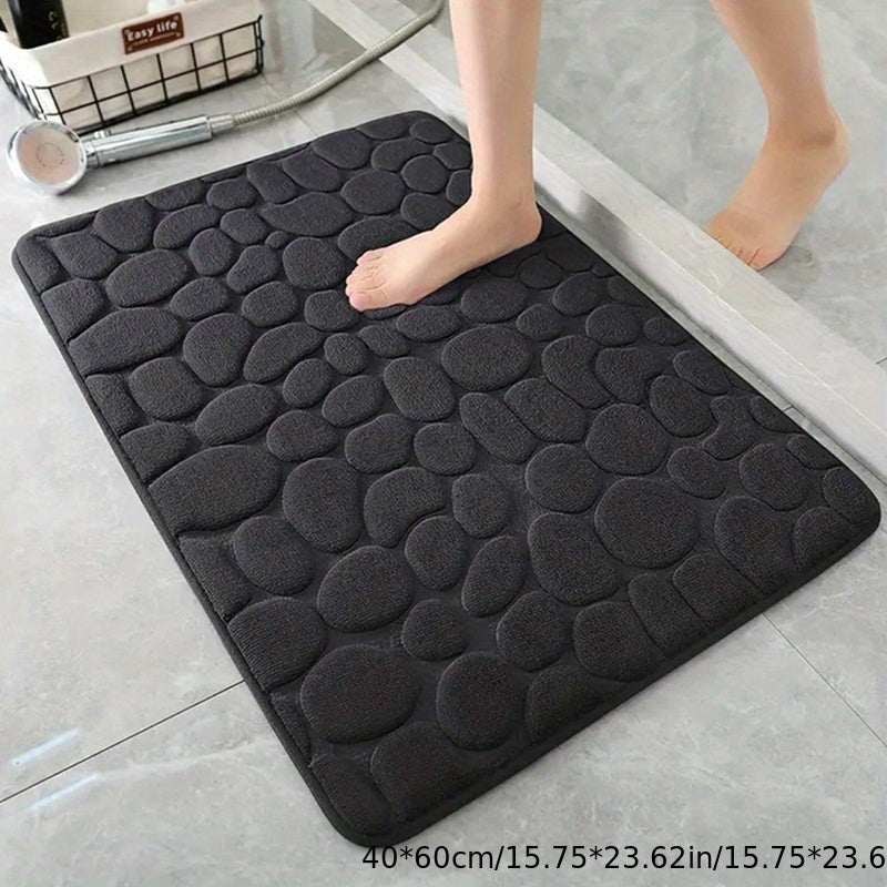Charly | Absorbent Bath Mat Stone Patterned Bath Rug