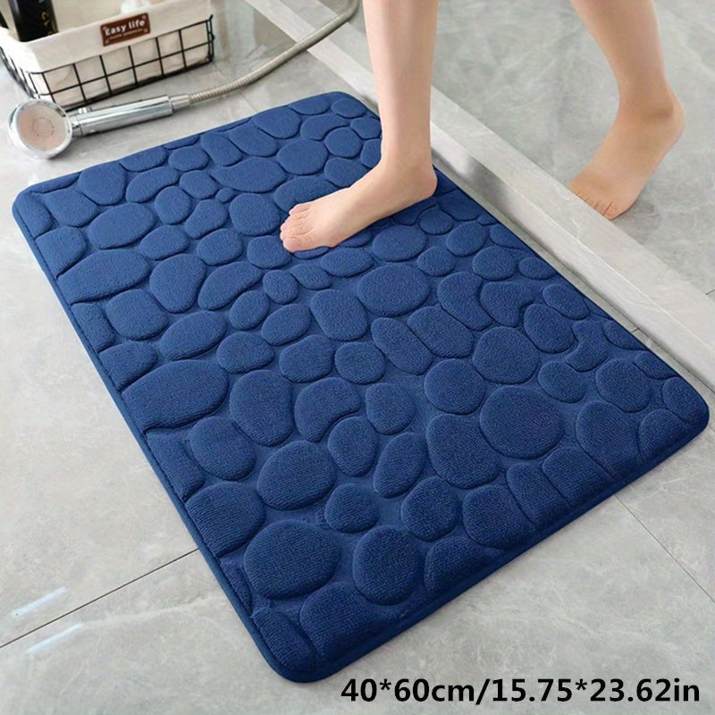 Charly | Absorbent Bath Mat Stone Patterned Bath Rug