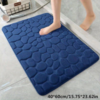 Charly | Absorbent Bath Mat Stone Patterned Bath Rug