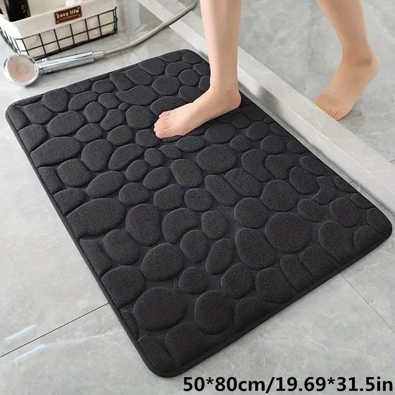 Charly | Absorbent Bath Mat Stone Patterned Bath Rug