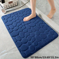 Charly | Absorbent Bath Mat Stone Patterned Bath Rug