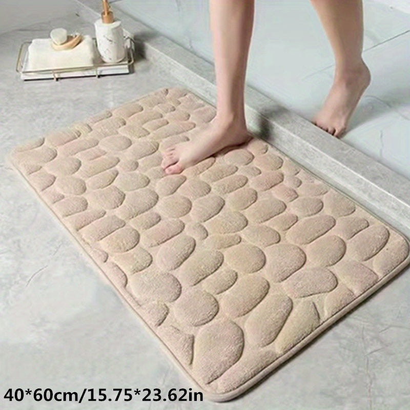 Charly | Absorbent Bath Mat Stone Patterned Bath Rug
