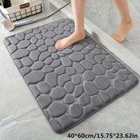 Charly | Absorbent Bath Mat Stone Patterned Bath Rug