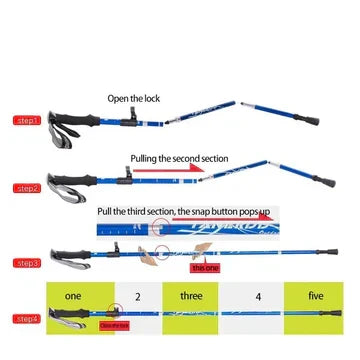Sisica | Adjustable Trekking Poles - Collapsible Telescopic Rod