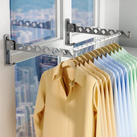 Sisica | Adjustable Wall-Mounted Clothes Rack - Foldable Clothes and Garment Organizer with High Load Design