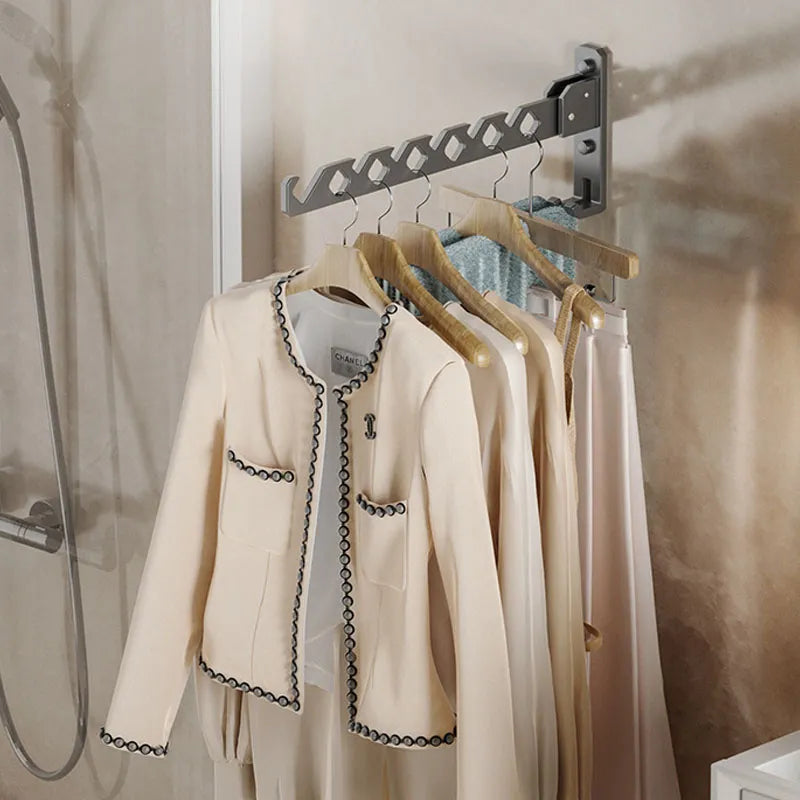 Sisica | Adjustable Wall-Mounted Clothes Rack - Foldable Clothes and Garment Organizer with High Load Design