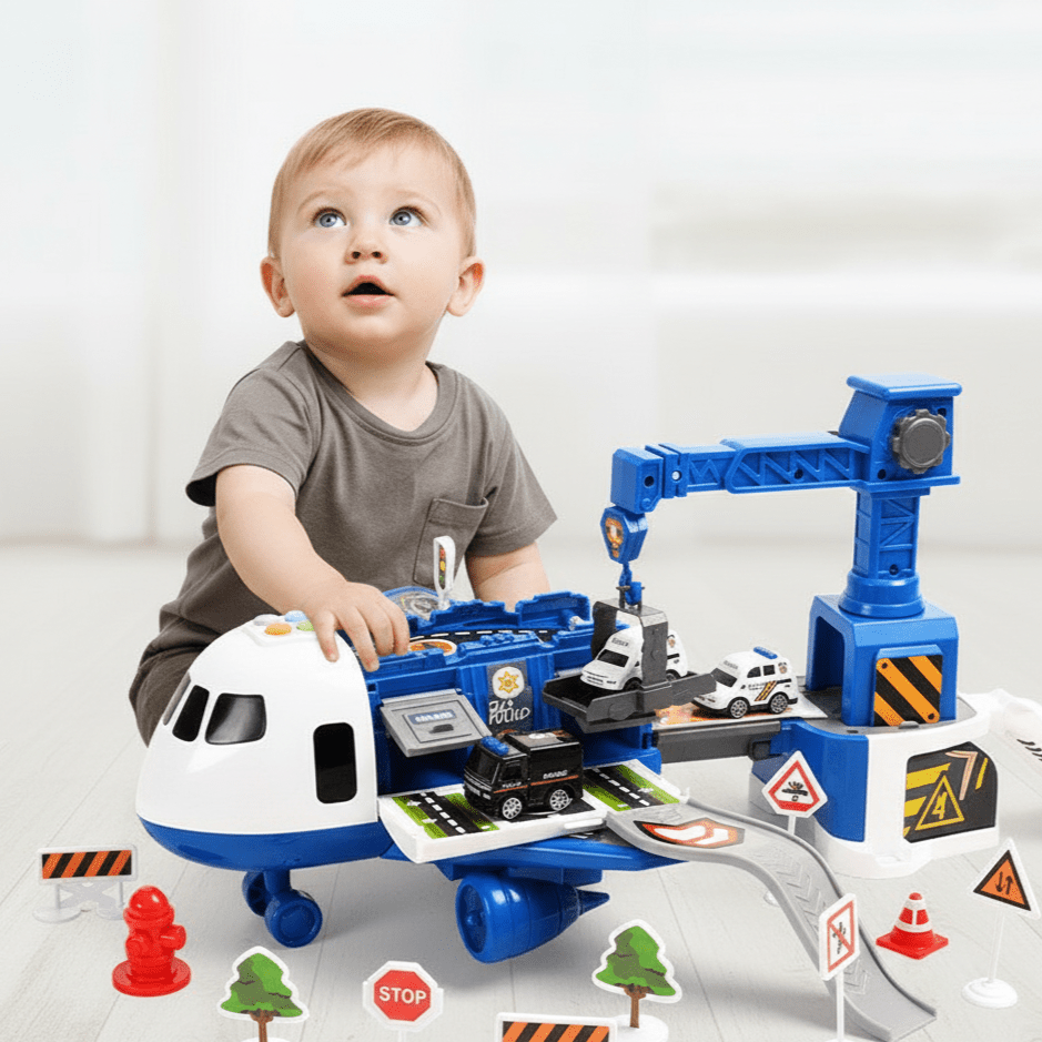 Sisica Transport Plane & Vehicle Play Set | Fun, Safe, Educational Toy