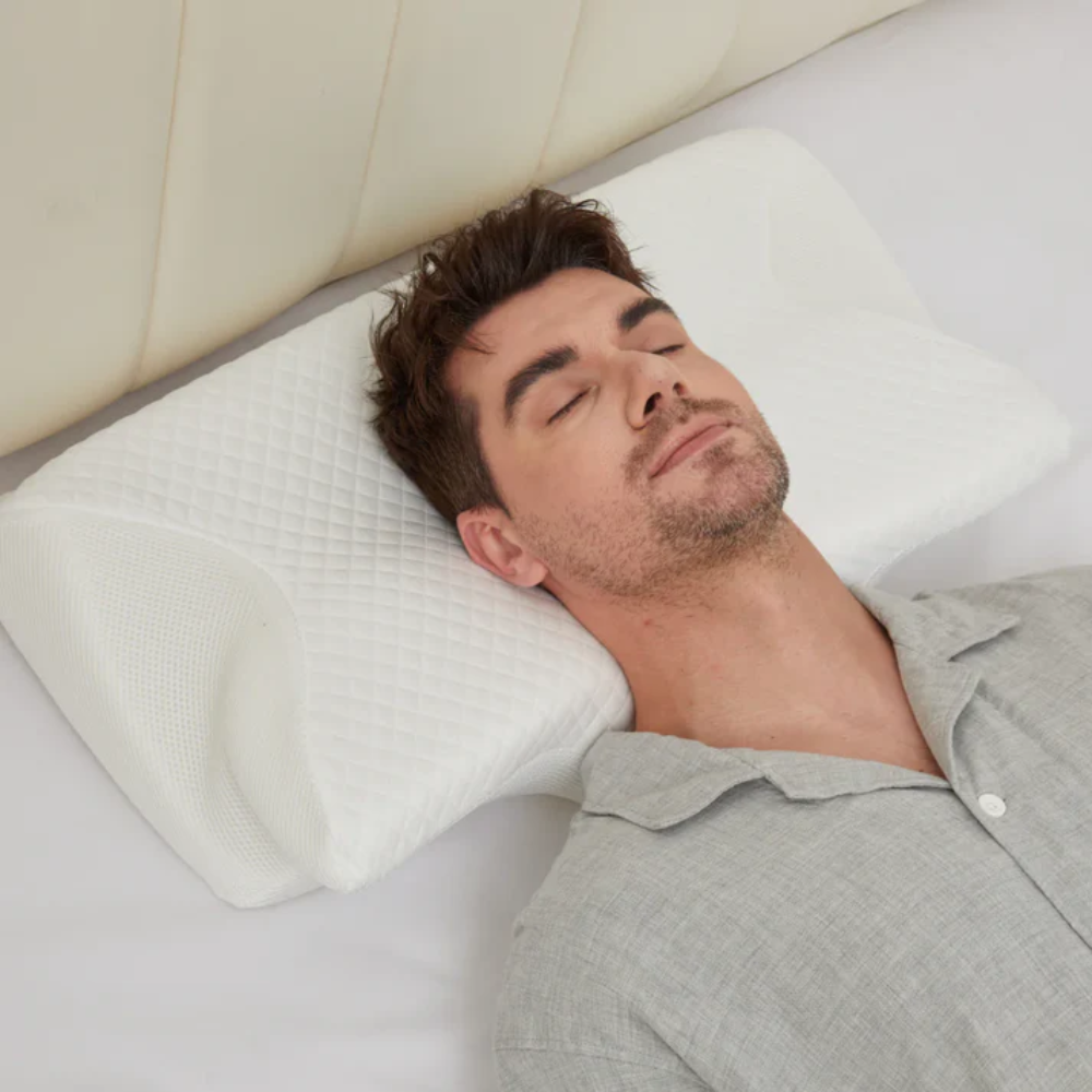 Sisica | Ergonomic Pillow for Neck Comfort & Snore Reduction | White